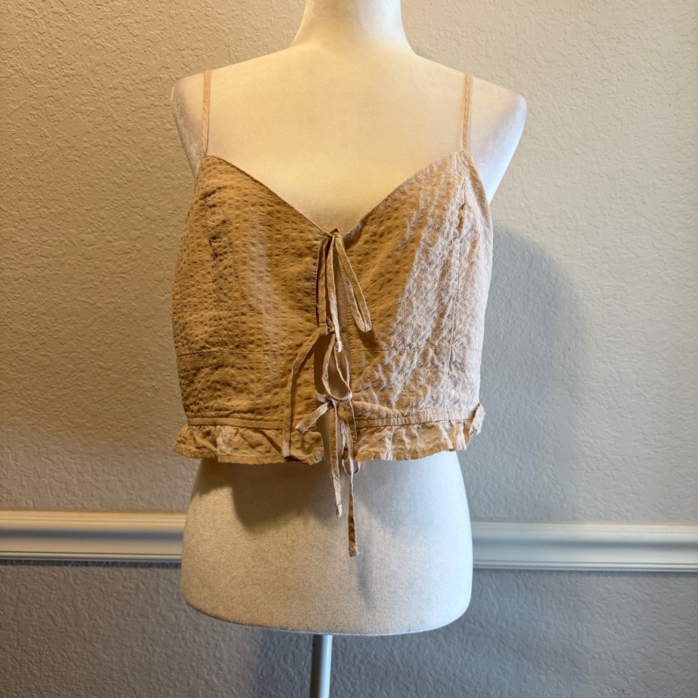 Aerie Tan Camisole with Tie-Front Detail NWOT